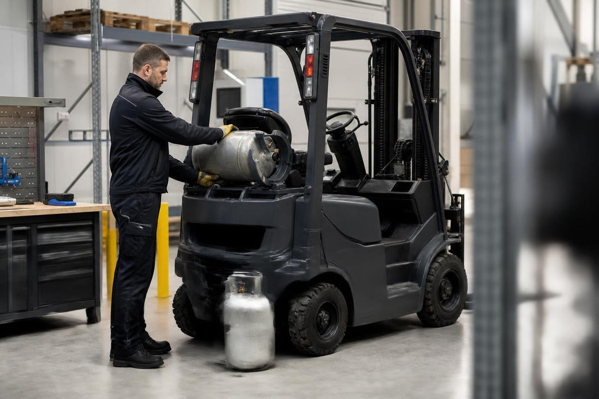 Replacing the gas cylinder in a forklift — safety rules - HELI POLSKA
