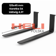 Kompletne widły długość 1200mm klasa karetki 3A udźwig 4,2T 125x50 mm - HELI POLSKA
