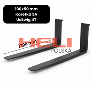 Kompletne widły długość 1200mm klasa karetki 3A udźwig 4T 100x50 mm - HELI POLSKA