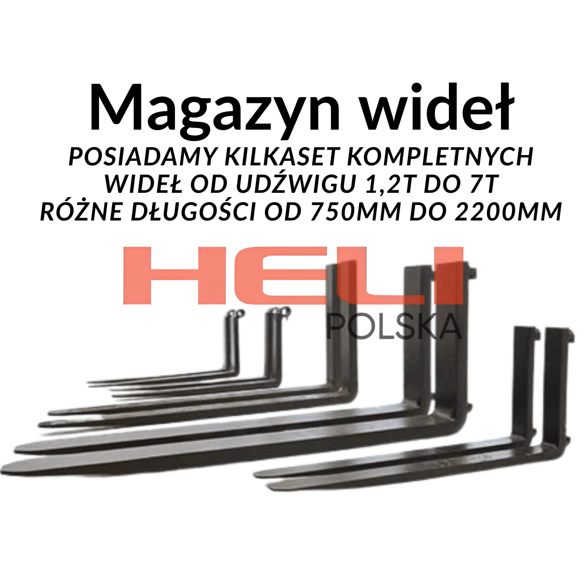 Kompletne widły długość 1200mm klasa karetki 3A udźwig 5T 150x55 mm - HELI POLSKA