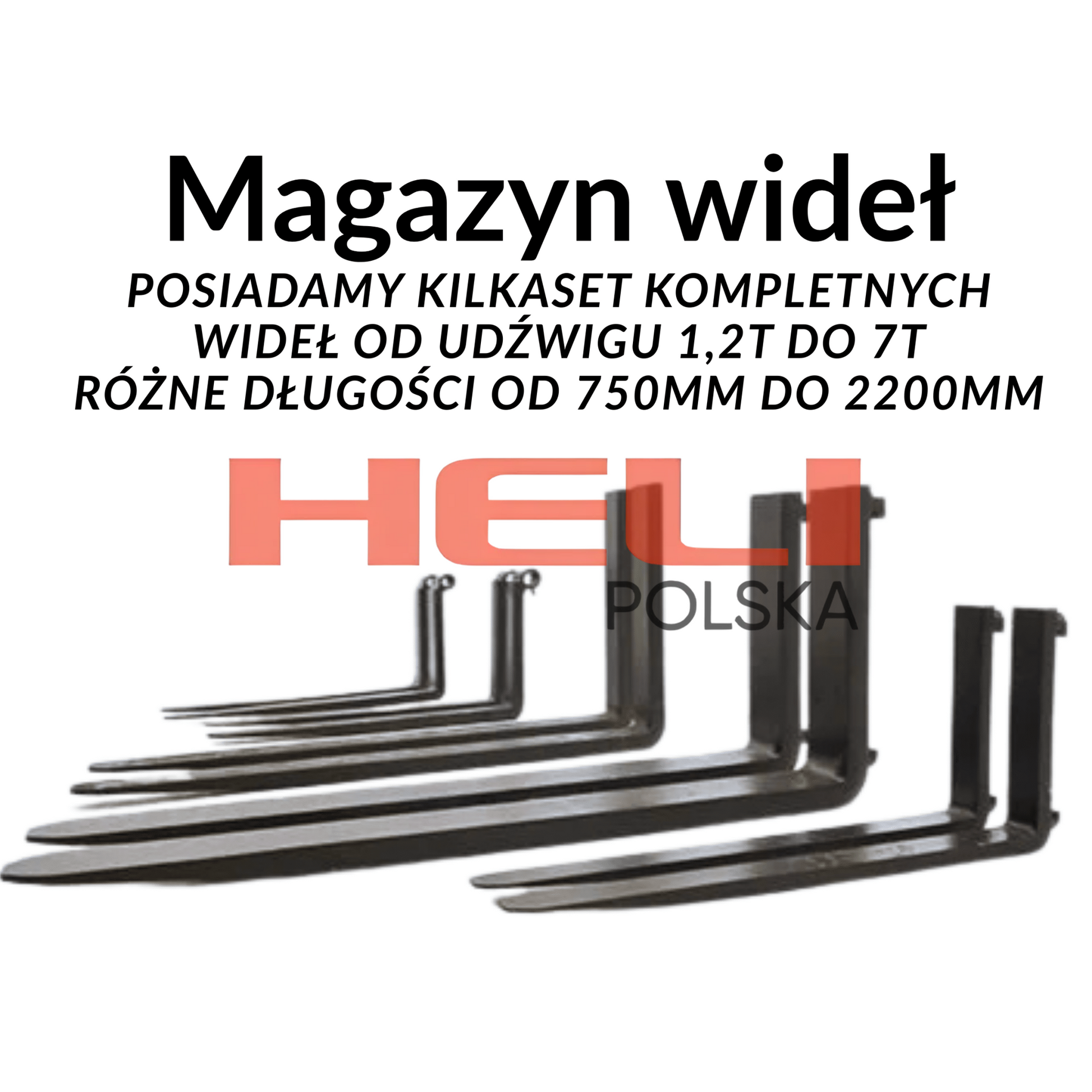 Kompletne widły długość 1200mm klasa karetki 4A udźwig 6T 150x60 mm - HELI POLSKA