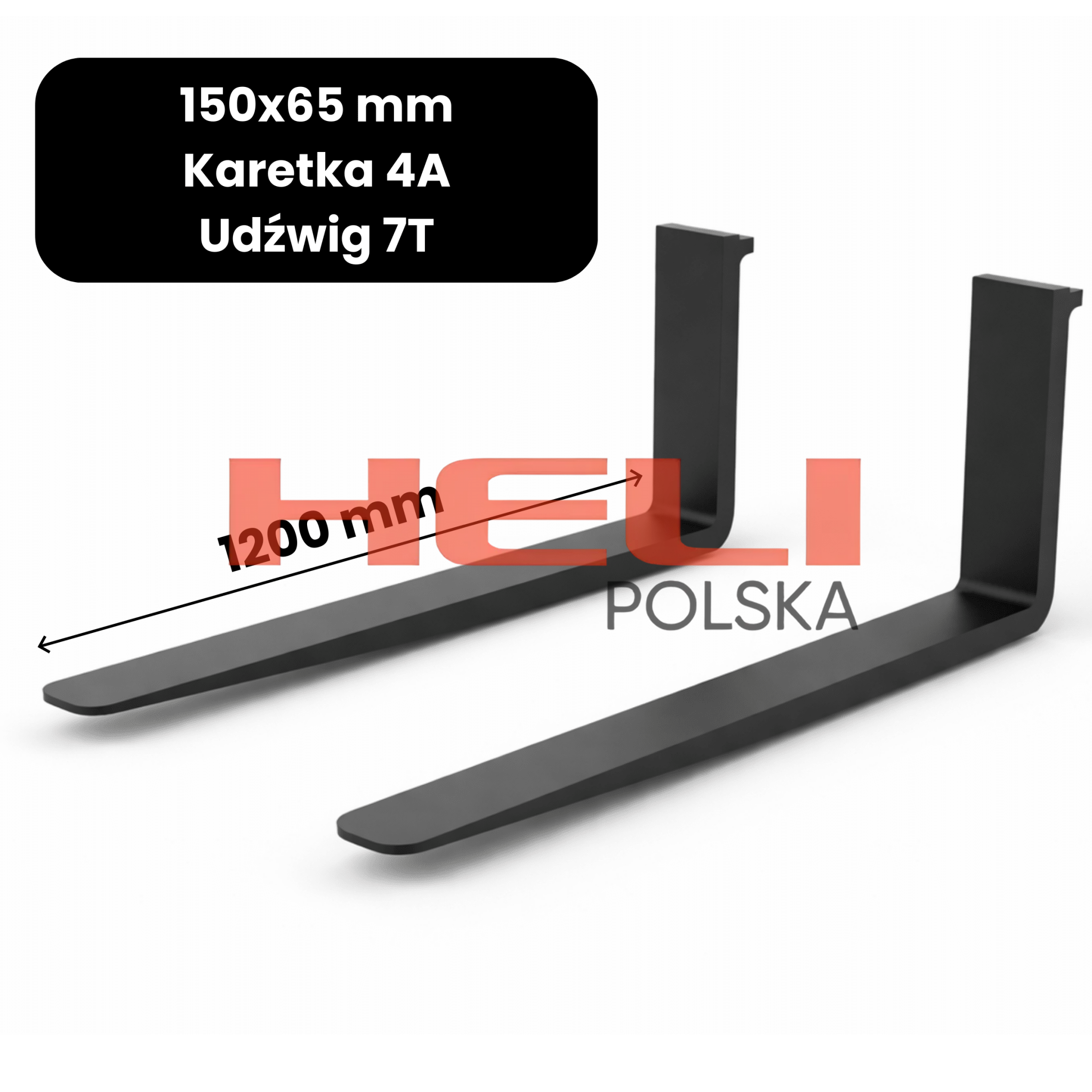 Kompletne widły długość 1200mm klasa karetki 4A udźwig 7T 150x60 mm - HELI POLSKA
